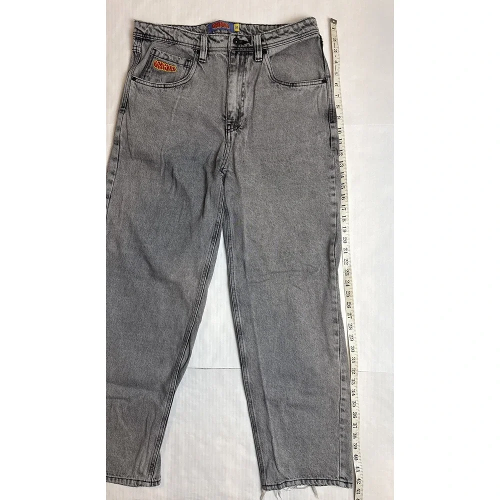 Empyre Skate Jeans Relax Fit Scrambled‎ Grey Wide Leg Baggy Denim Mens Size 32